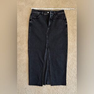Express Women's Black Denim Skirt Front Split